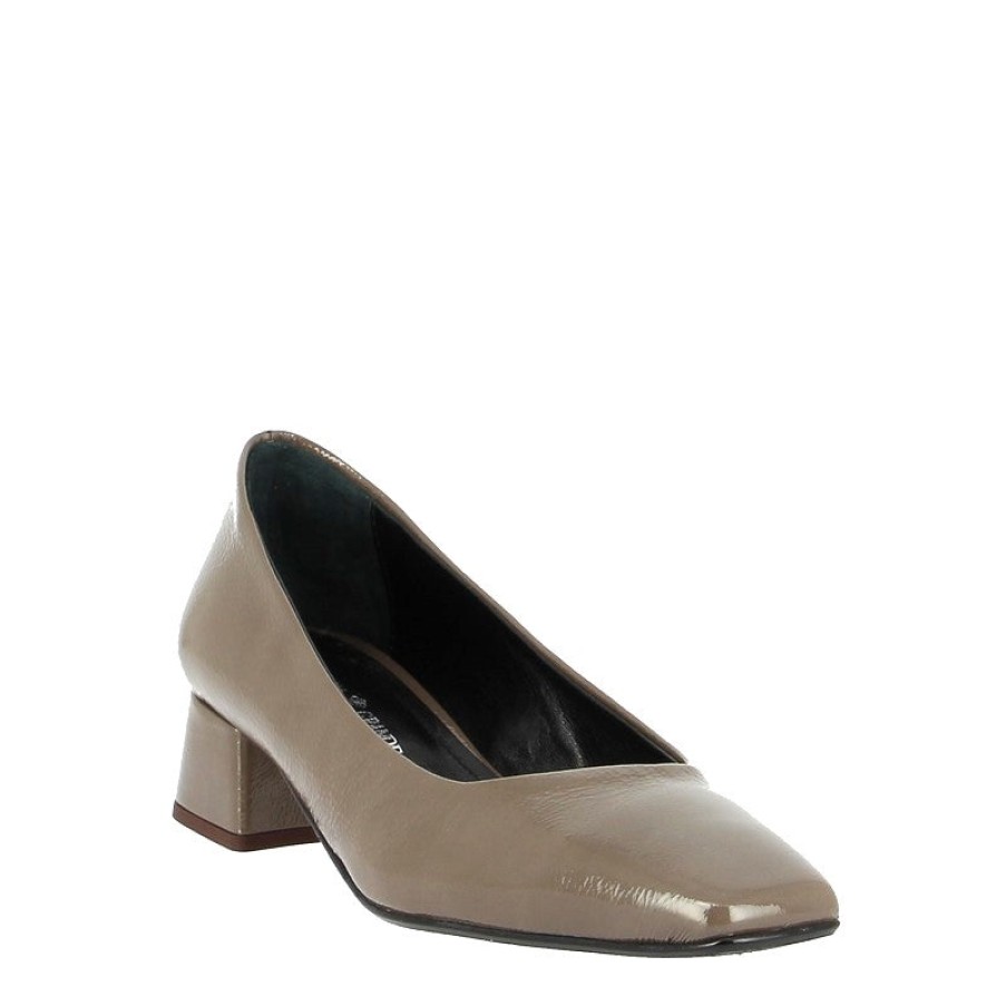 Womens Piazza Grande Low Heels | Piazza Grande A4556 Grey Patent Pump