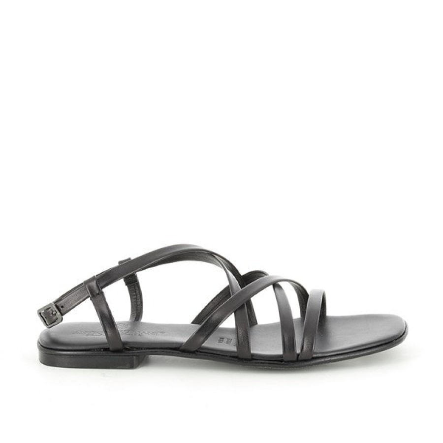 Womens Antichi Romani Low Heels | Antichi Romani 292 Black Sandal