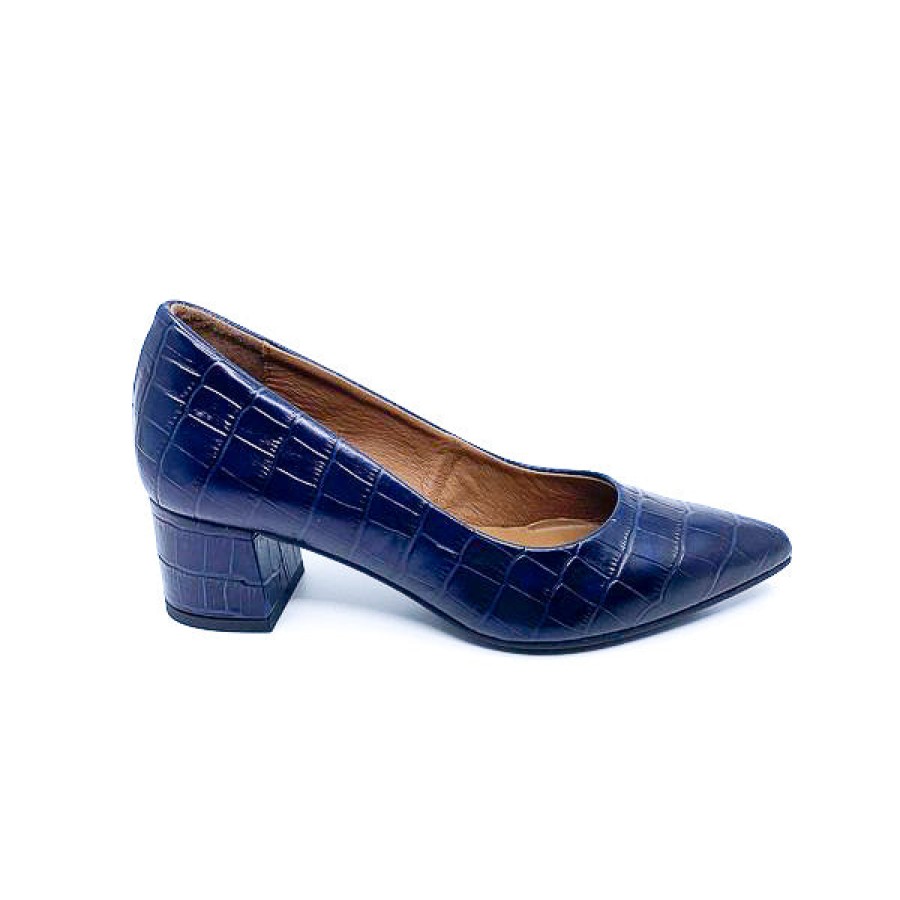 Womens Quait Mid Heels | Quait 18835 Navy Croc