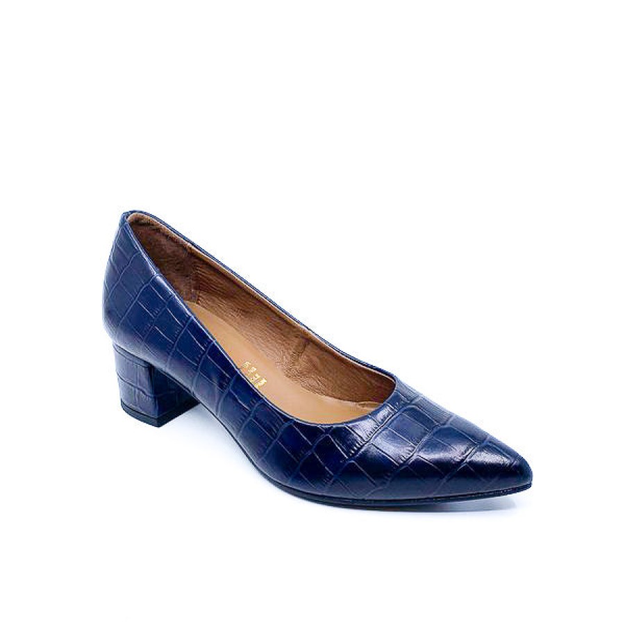 Womens Quait Mid Heels | Quait 18835 Navy Croc