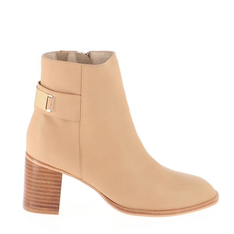 Womens Nude Ankle Boots | Nude Elsie Nude Heeled Ankle Boot