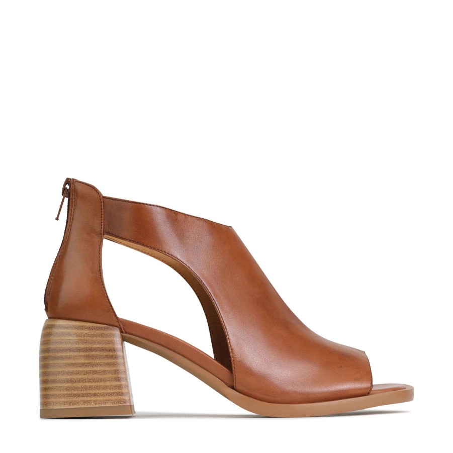 Womens Eos Mid Heels | Eos Isolde Tan Heeled Sandal