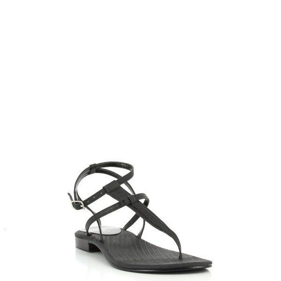 Edits Misano | Misano Shizu Black Lizard Sandal