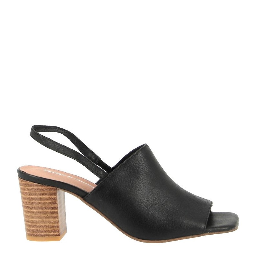 Womens Django & Juliette High Heels | Django & Juliette Pyper Black Slingback Heel