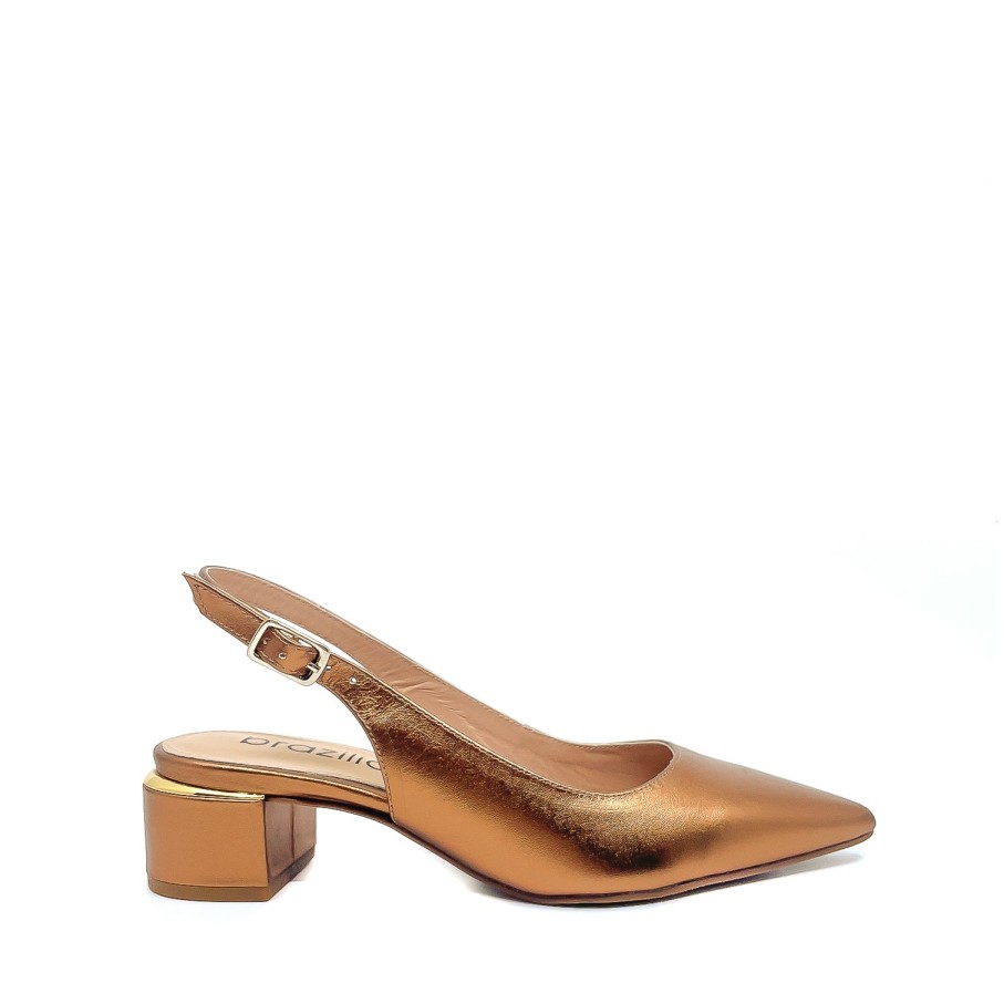 Womens Brazilio | Brazilio 1470509 Bronze Slingback Heel