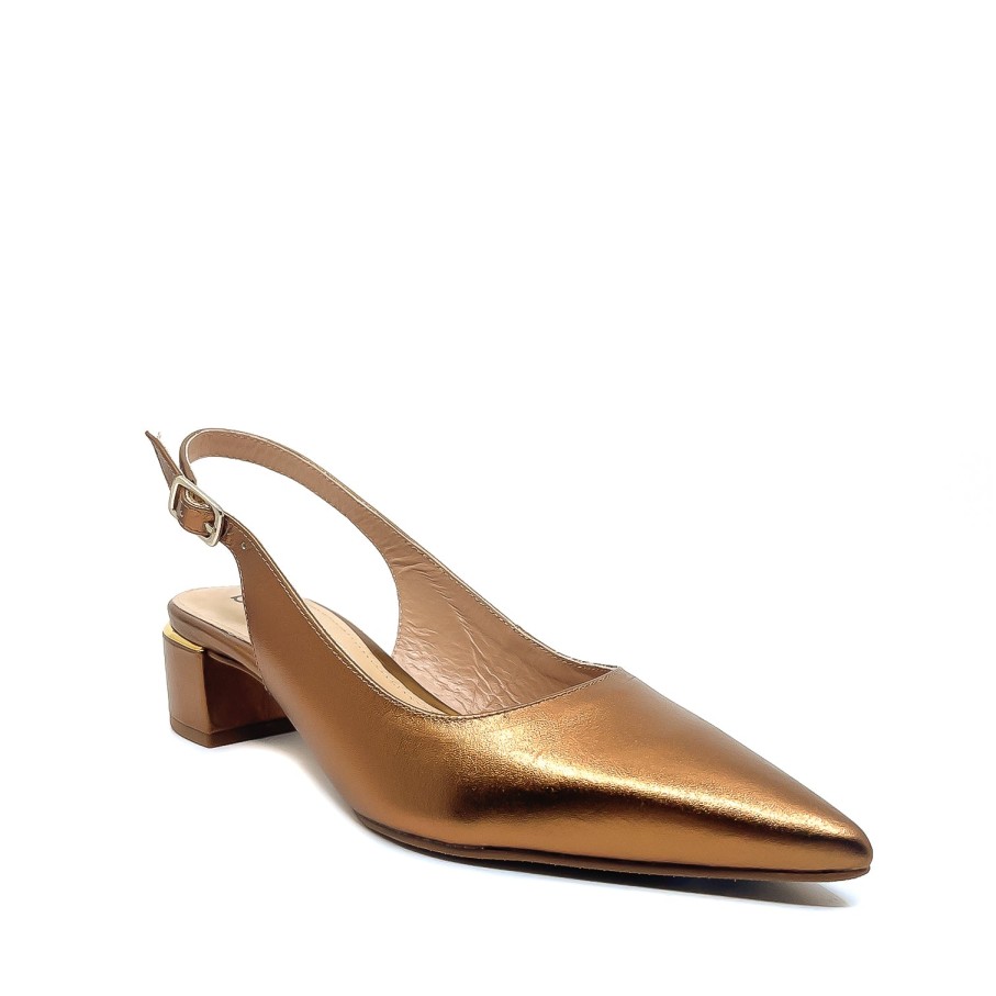 Womens Brazilio | Brazilio 1470509 Bronze Slingback Heel