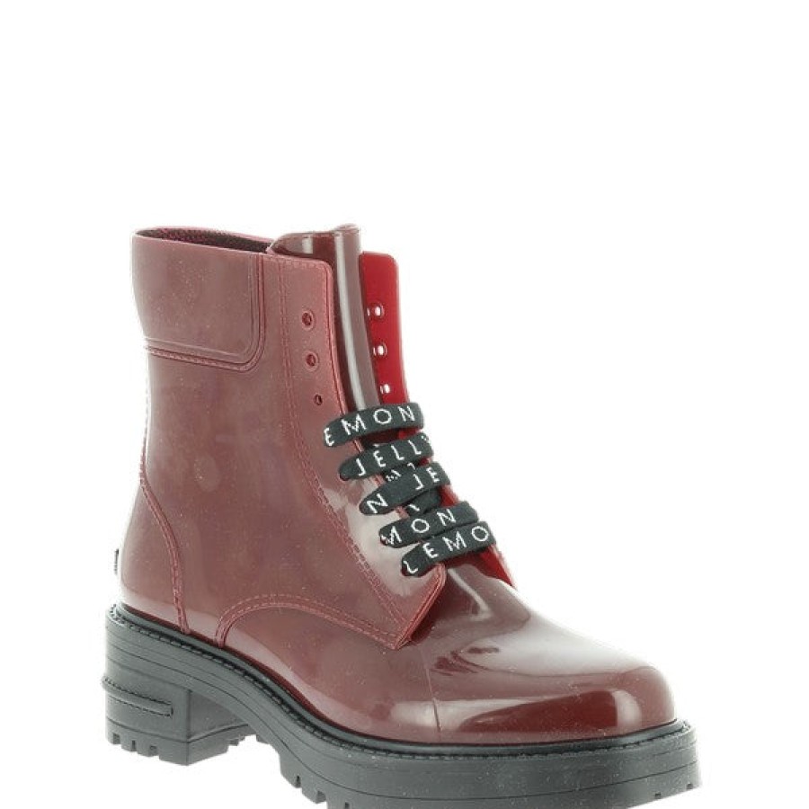 Womens Lemon Jelly | Lemon Jelly Cailyn Burgundy Combat Boot