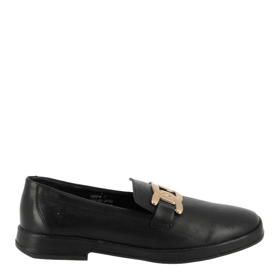 Womens Alfie & Evie | Alfie & Evie Luigi Black Loafer