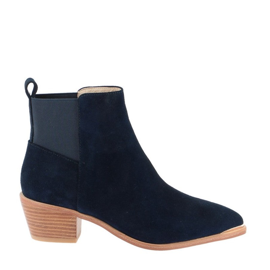 Womens Nude Ankle Boots | Nude Reese Navy Suede Ankle Boot