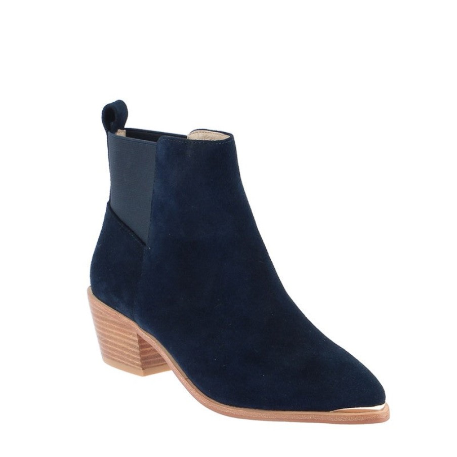 Womens Nude Ankle Boots | Nude Reese Navy Suede Ankle Boot