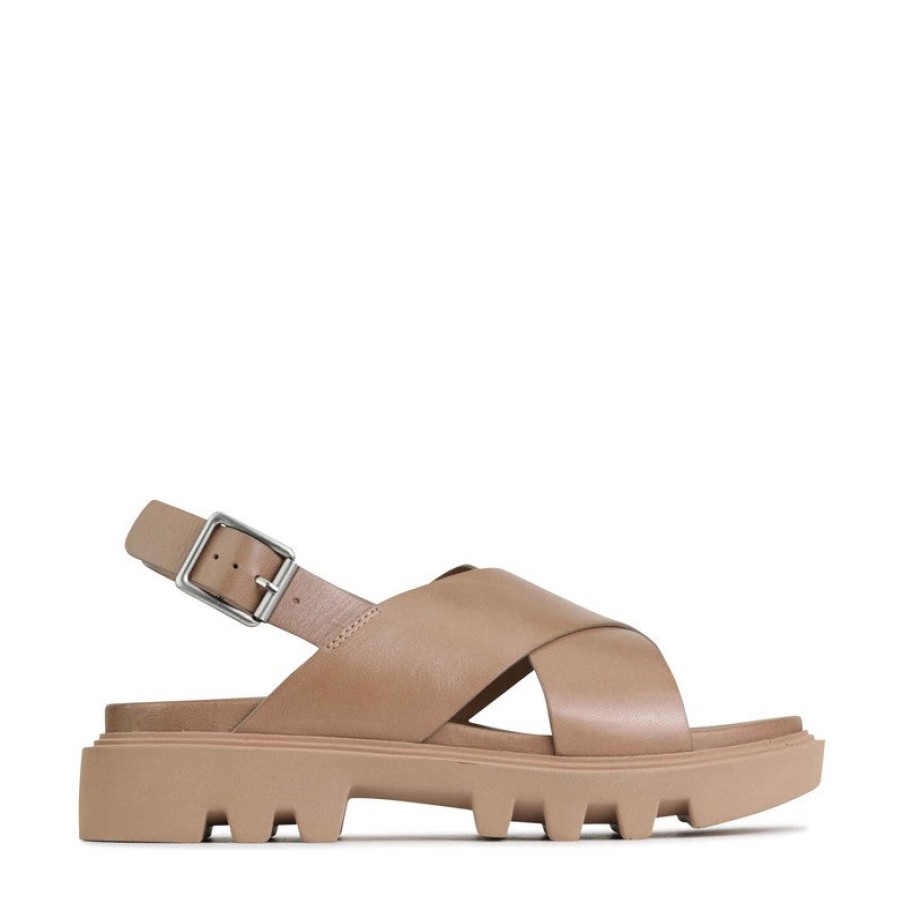 Womens Eos Low Heels | Eos Flighty Taupe Slingback Sandal