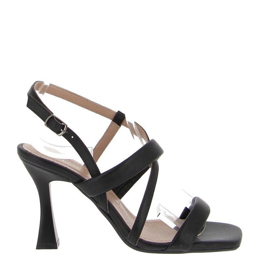 Edits Marco Dalessi | Marco Dalessi 7076 Black Heeled Sandal