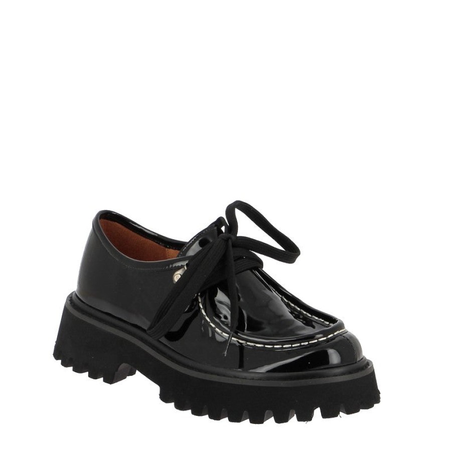 Womens Mollini | Mollini Sheridan Black Patent Chunky Loafer