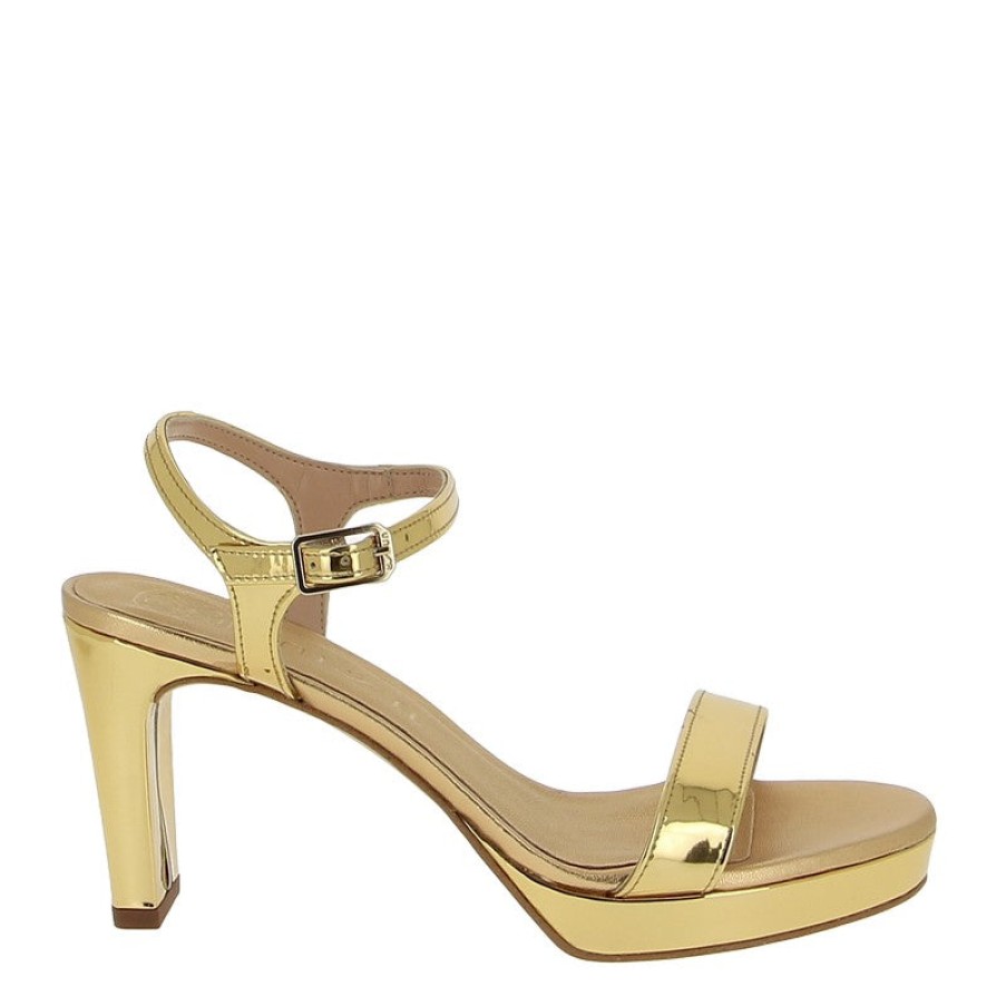 Womens Unisa High Heels | Unisa Soro Gold Platform Heeled Sandal