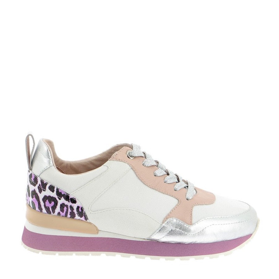 Edits Mollini | Mollini Tazen White/Pink Leopard Sneaker