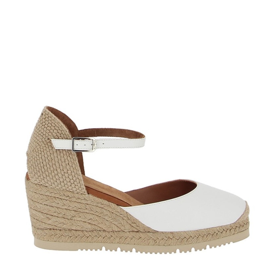 Womens Unisa | Unisa Caceres White Wedge Espadrille