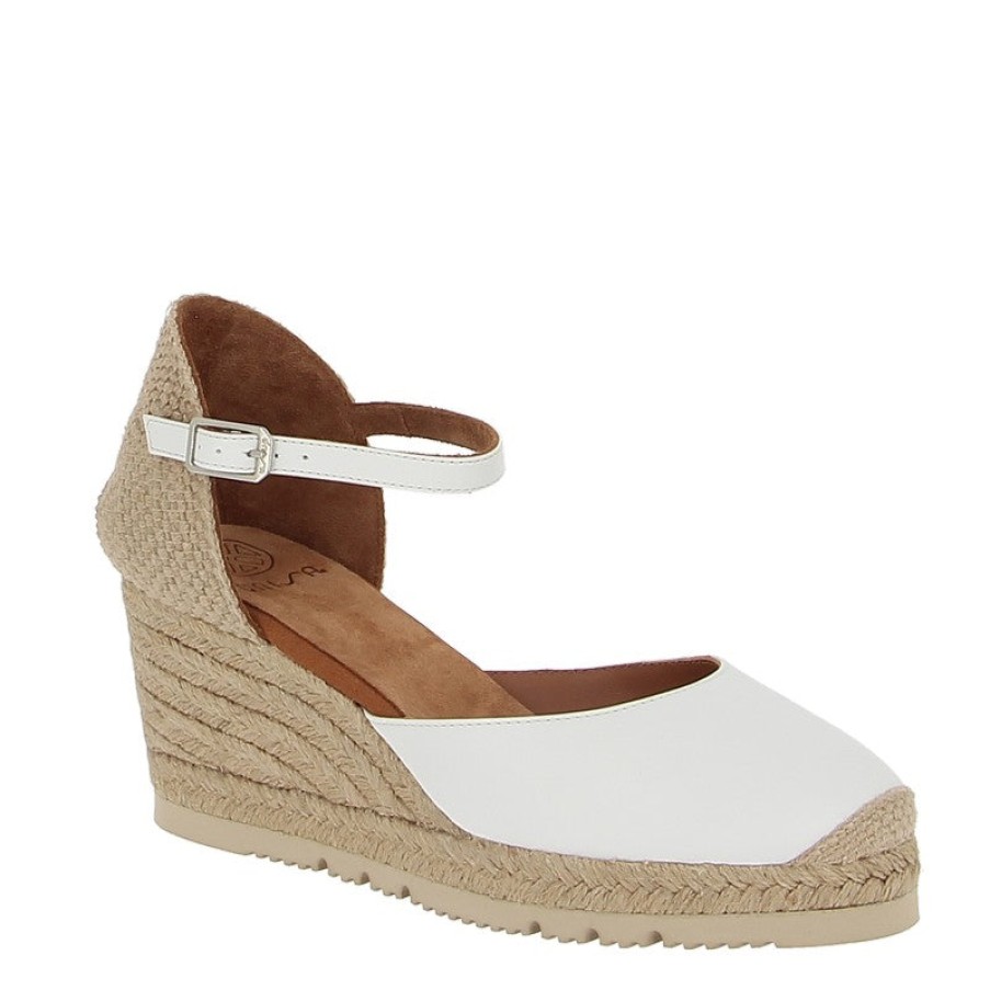 Womens Unisa | Unisa Caceres White Wedge Espadrille