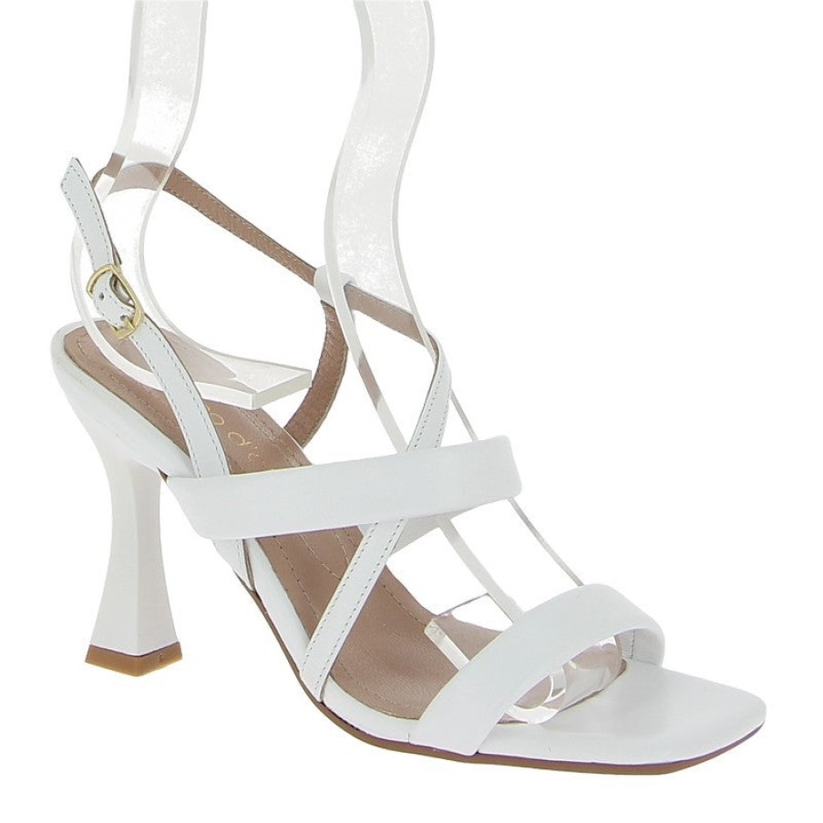 Womens Marco Dalessi High Heels | Marco Dalessi 7076 White Heeled Sandal