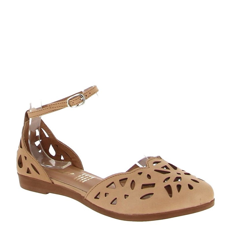 Womens Wave Low Heels | Wave 23082 Nude Mary Jane