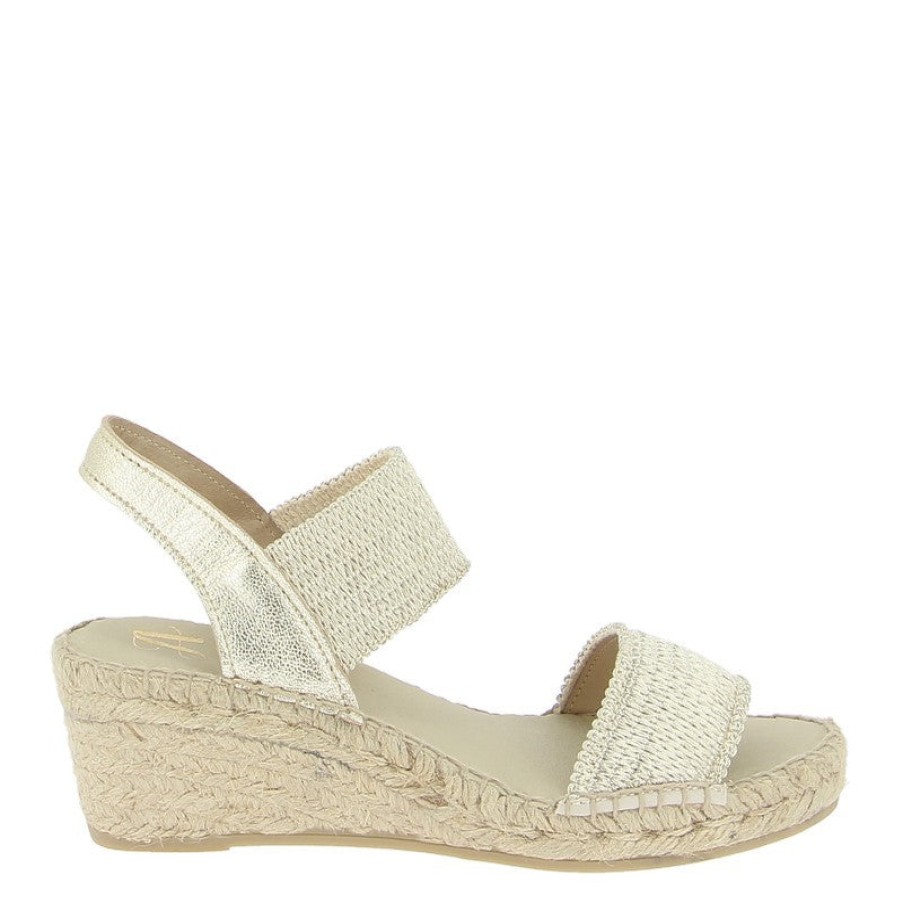 Womens Juncal Aguirre | Juncal Aguirre 2277 Gold Wedge Espadrille