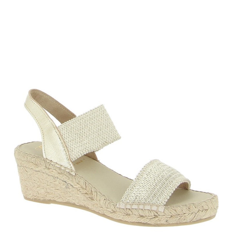 Womens Juncal Aguirre | Juncal Aguirre 2277 Gold Wedge Espadrille