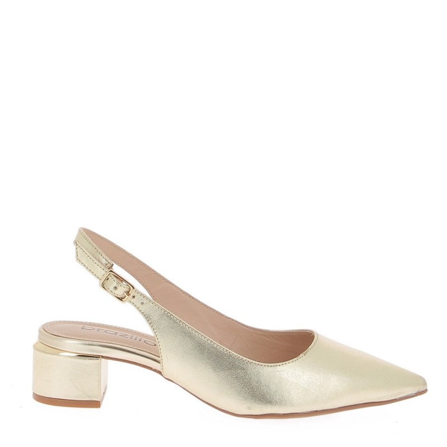 Womens Brazilio | Brazilio 1470509 Champagne Slingback Heel