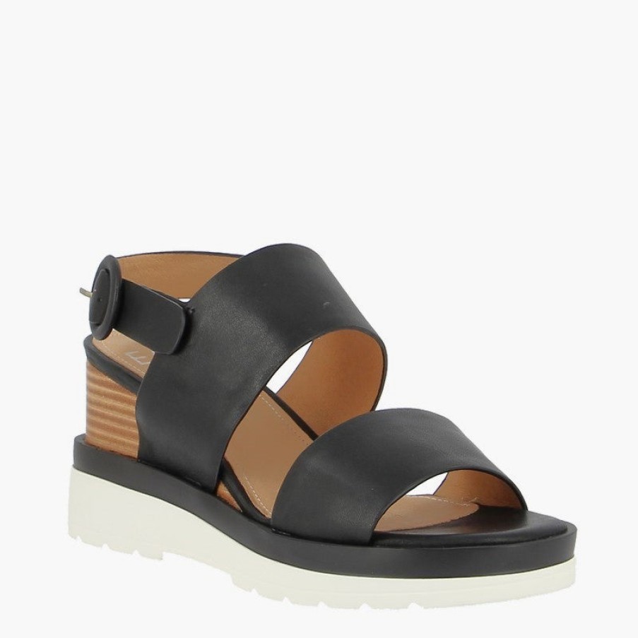 Womens Eos | Eos Jades Black Slingback Wedge Sandal