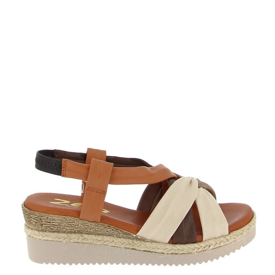 Edits Zeta | Zeta Derwin Tan Multi Wedge Slingback Sandal