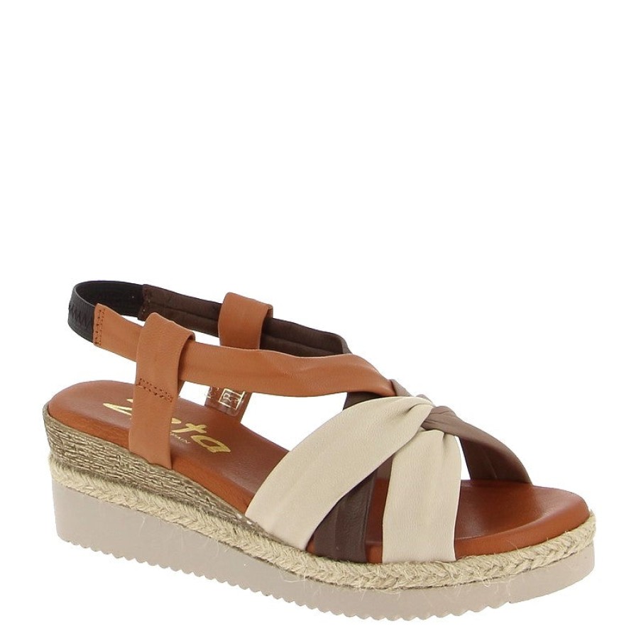 Edits Zeta | Zeta Derwin Tan Multi Wedge Slingback Sandal