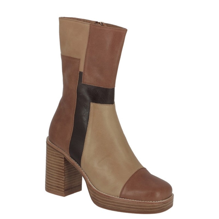 Womens Top End High Heels | Top End Darnay Tan/Brown Platform Boot