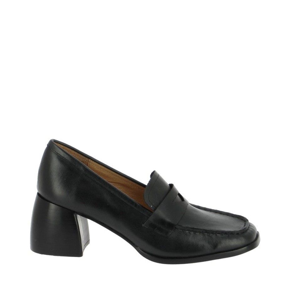 Womens Mollini | Mollini Premium Black Heeled Loafer