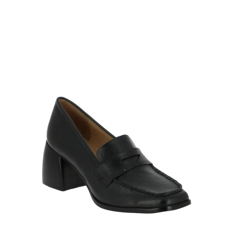 Womens Mollini | Mollini Premium Black Heeled Loafer