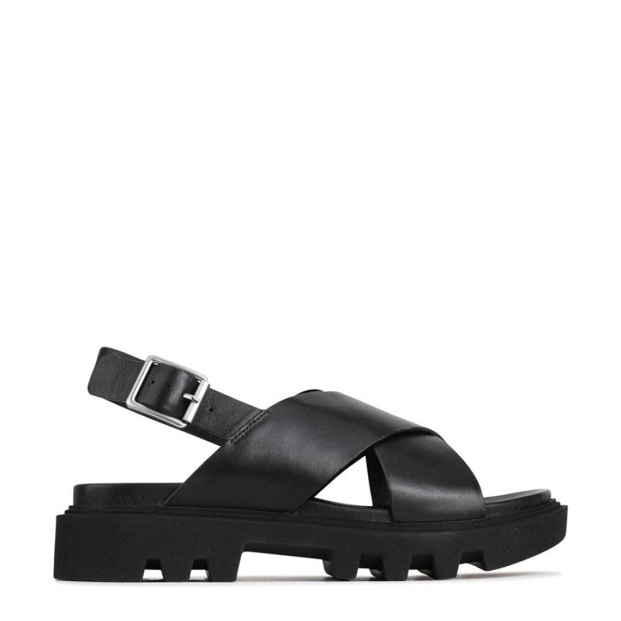 Womens Eos Low Heels | Eos Flighty Black Slingback Sandal