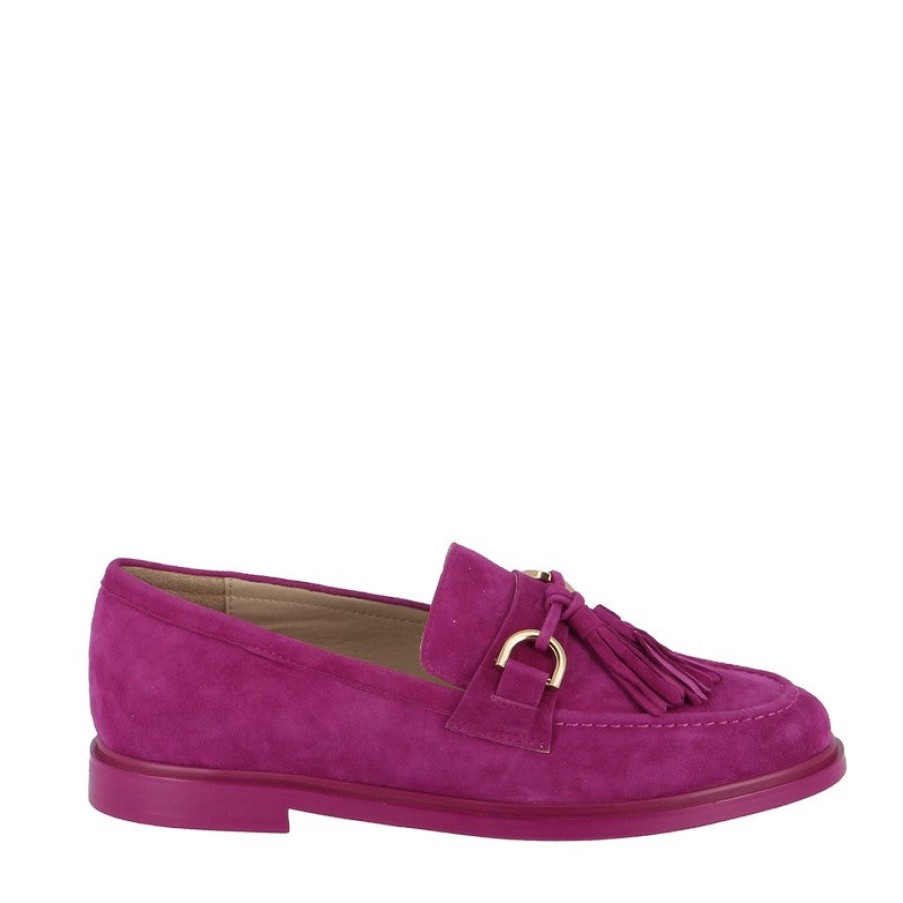 Womens Mollini | Mollini Gelly Magenta Suede Loafer