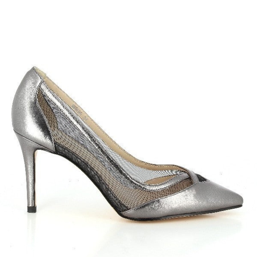 Womens Marco Dalessi High Heels | Marco Dalessi Martini Pewter Pump