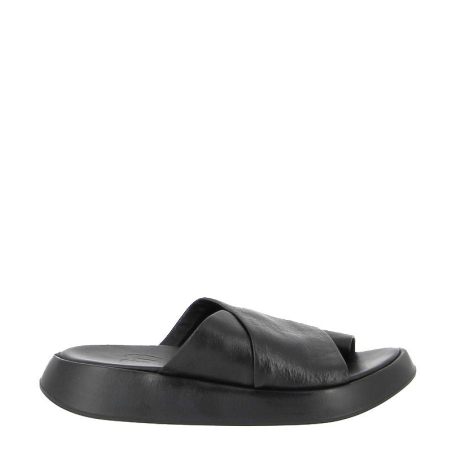 Womens Sempre Di Low Heels | Sempre Di 03-976 Black Slide