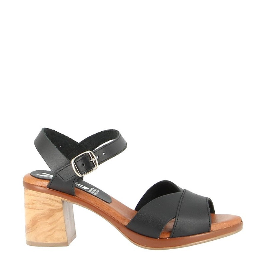 Edits Zeta | Zeta Beth Black Natural Heeled Sandal