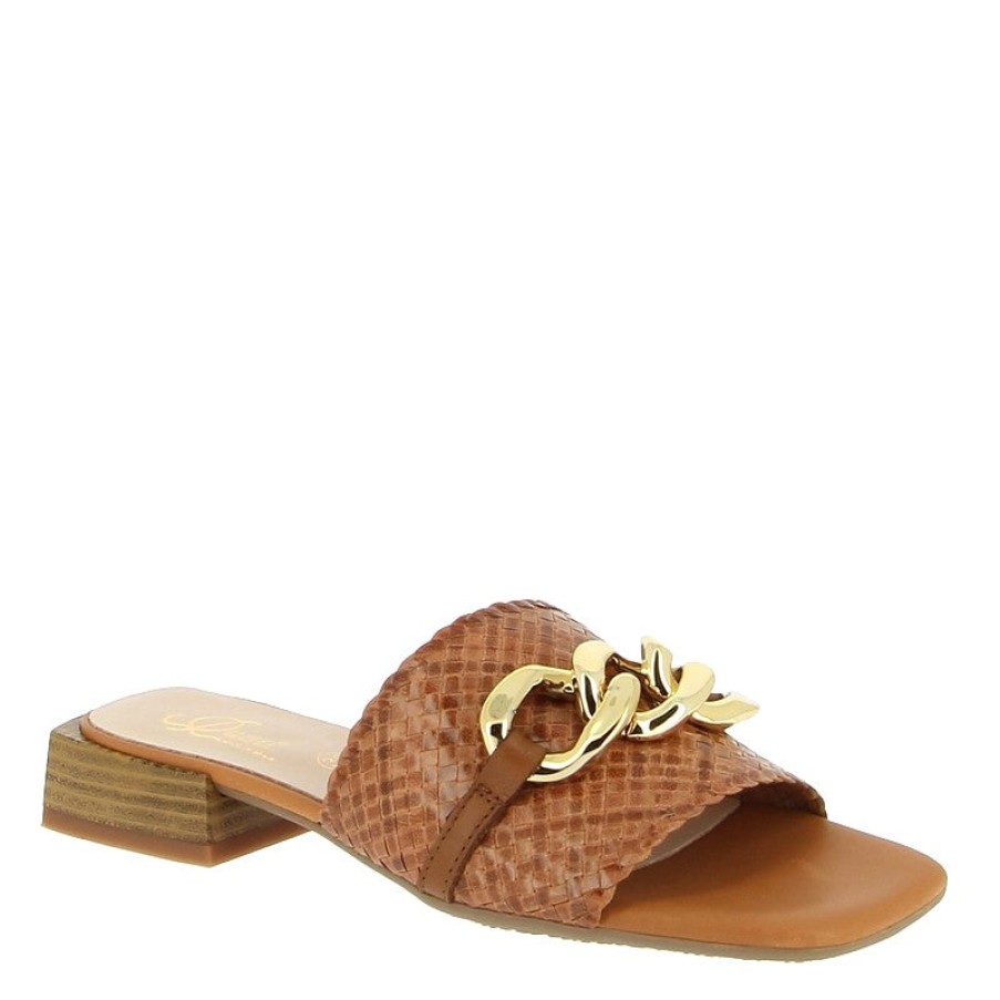 Womens Quait | Quait 22676 Tan Heeled Slide