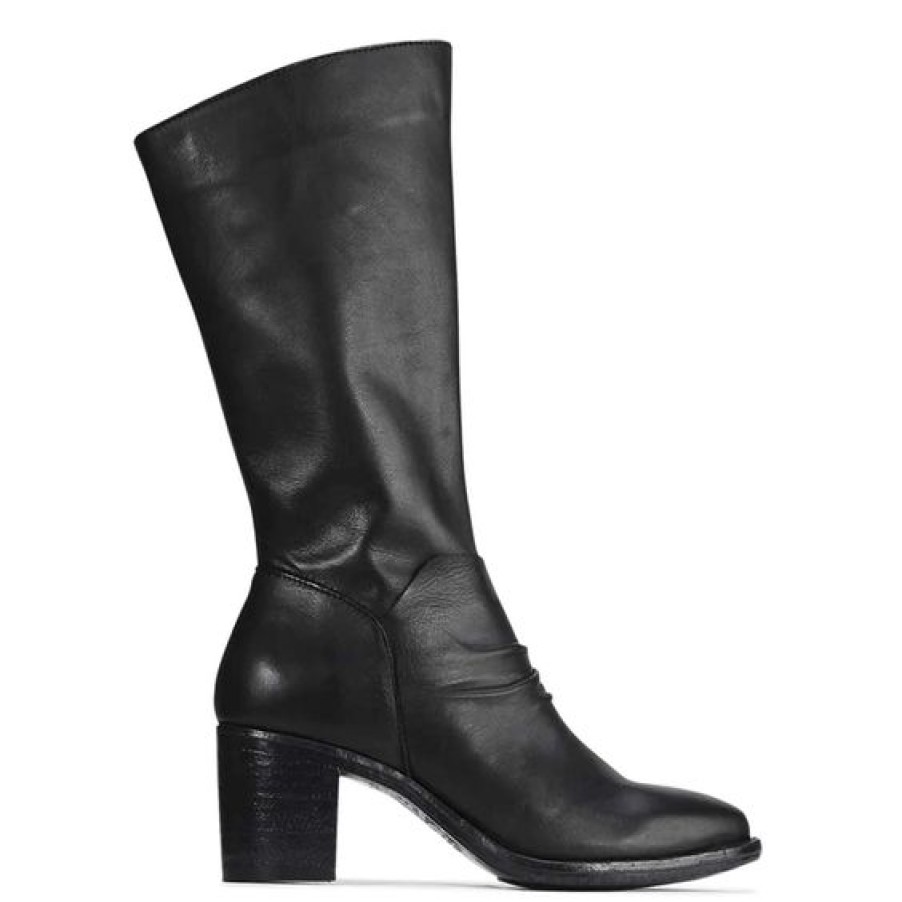 Womens Eos Knee High Boots | Eos Serafina Black Calf Boot