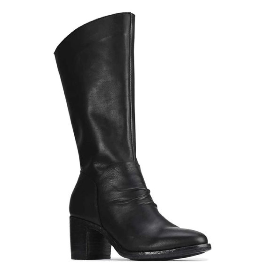 Womens Eos Knee High Boots | Eos Serafina Black Calf Boot