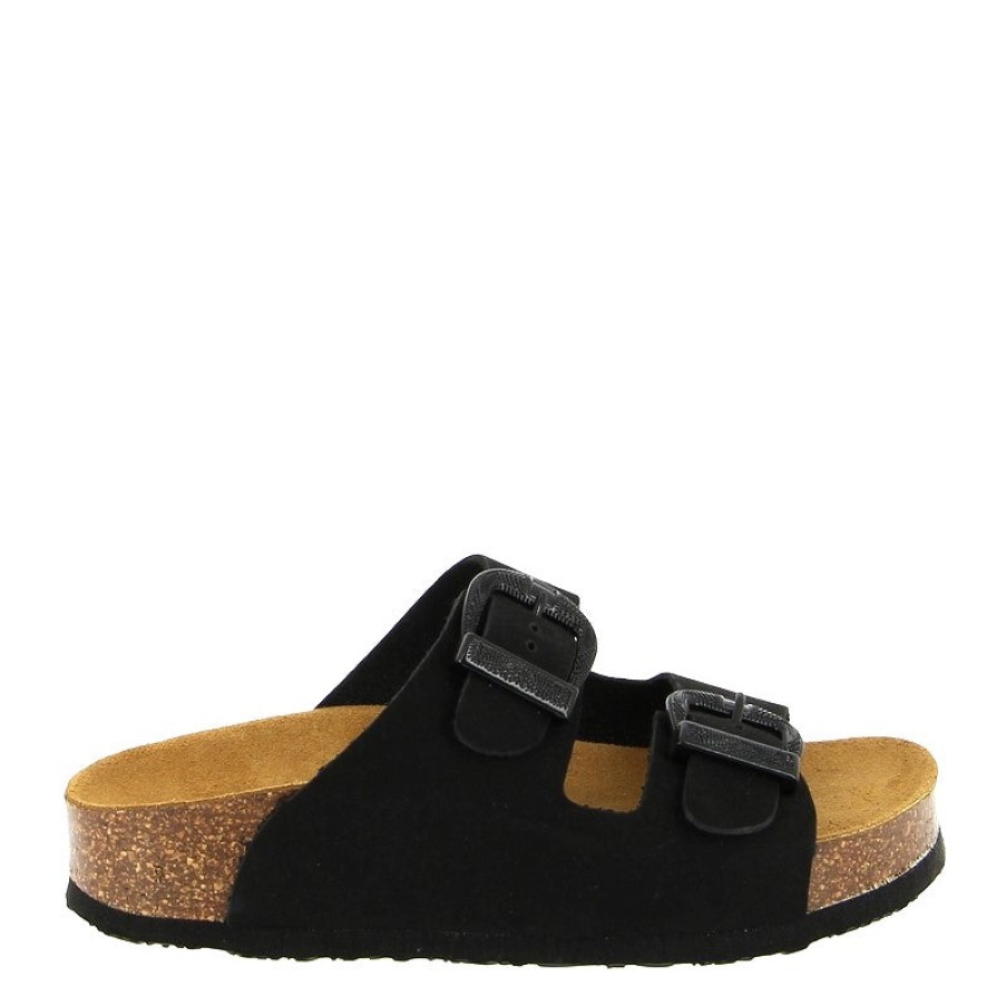 Womens Plakton | Plakton 340010 Western Black Slide