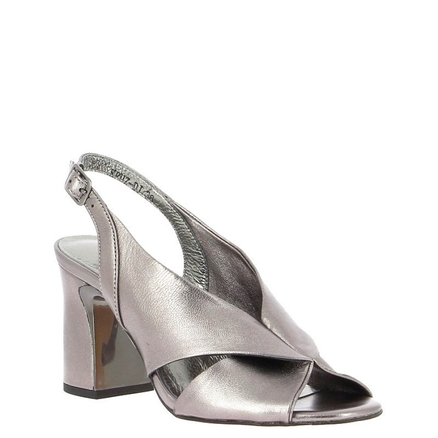 Womens Django & Juliette High Heels | Django & Juliette Kruz Pewter Slingback Heel