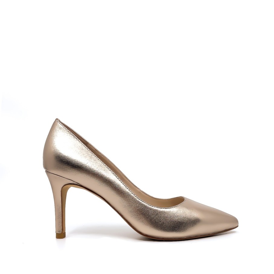 Womens Top End High Heels | Top End Barrios Champagne Metallic