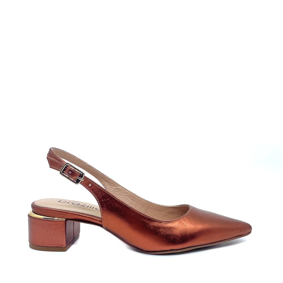 Womens Brazilio | Brazilio 1470509 Copper Slingback Heel