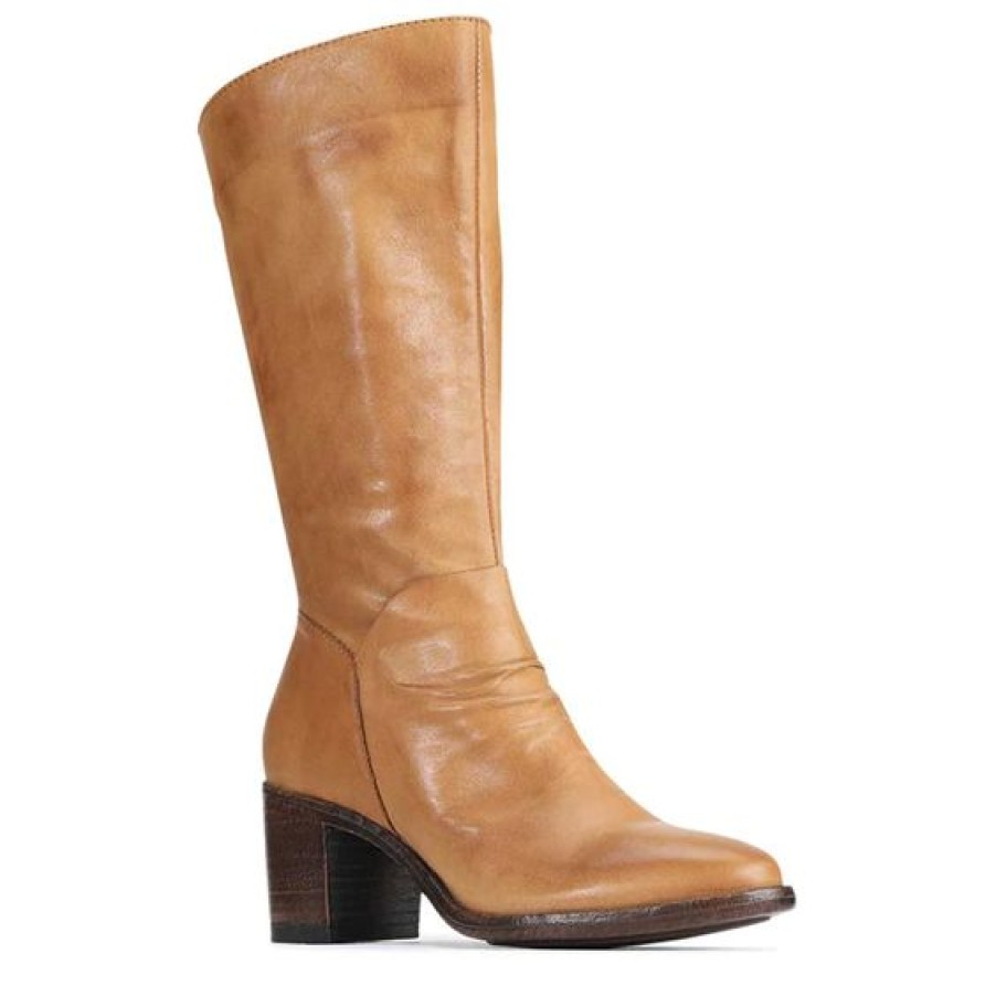 Womens Eos Knee High Boots | Eos Serafina Caramel Calf Boot