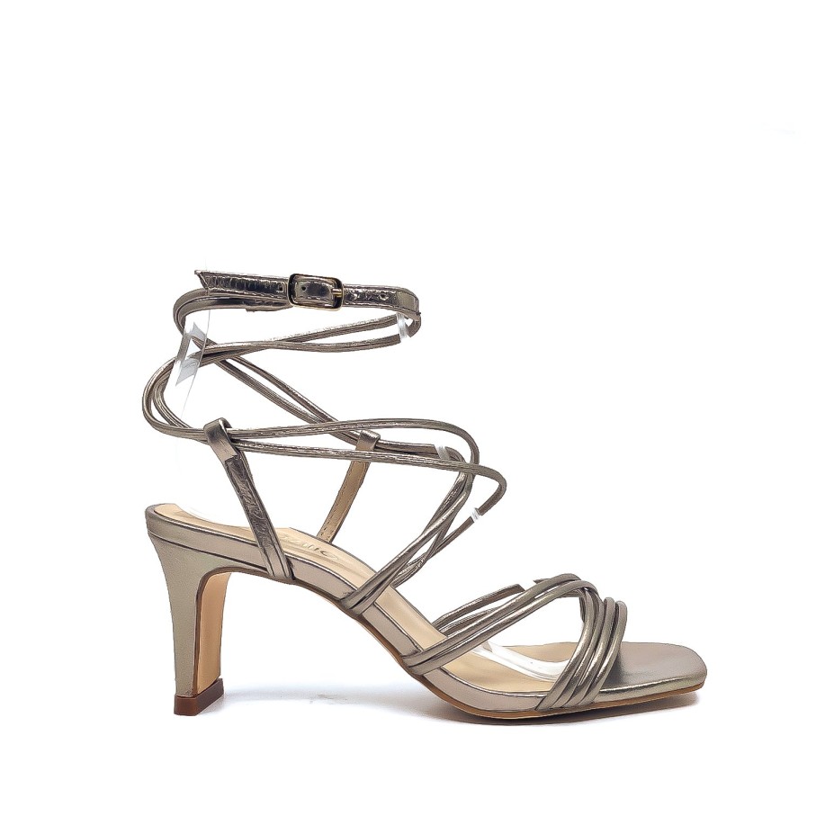 Womens Brazilio Mid Heels | Brazilio 54212 Champagne Heeled Sandal