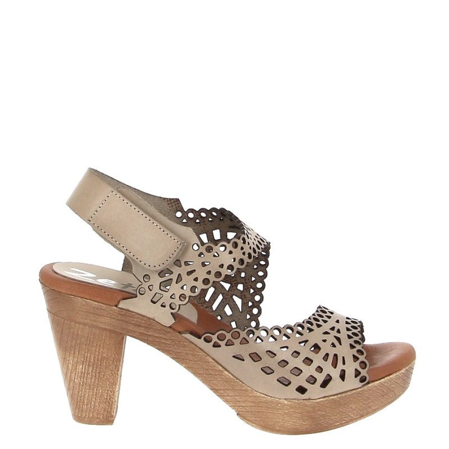 Edits Zeta | Zeta Frills Taupe Heeled Sandal