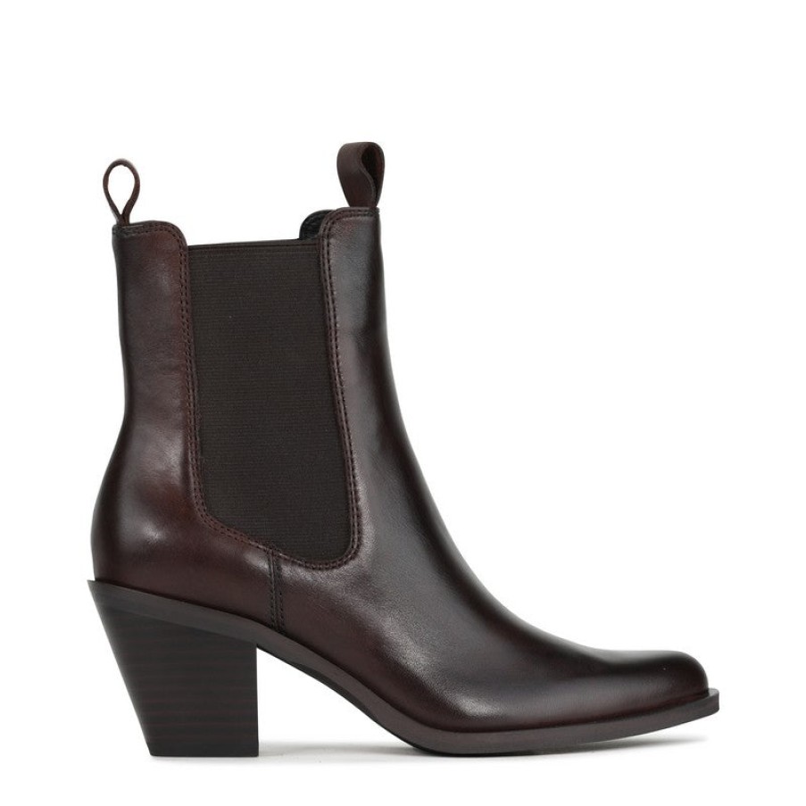 Womens Eos Ankle Boots | Eos Elesa Chestnut Heeled Chelsea Boot