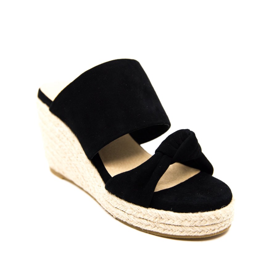 Womens Nude | Nude Adele Black Suede Wedge Slide