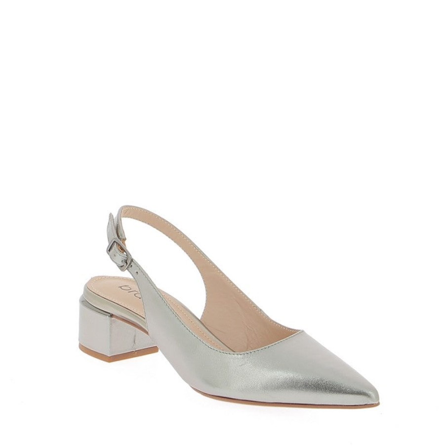 Womens Brazilio | Brazilio 1470509 Pewter Slingback Heel